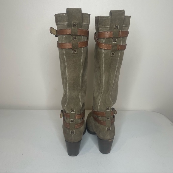 FRYE Taupe Suede JANE Strappy Knee High Boots sz 8 - Picture 10 of 12